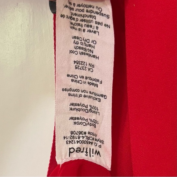 Wilfred| Aritzia| ‘Sabine’ Vivid Red Sleeveless Mini Dress Sz S - Picture 5 of 7